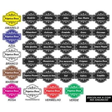 Imagem de Cartela tempero 25 etiquetas adesivo auto colante rotulo 5x4 cm a prov