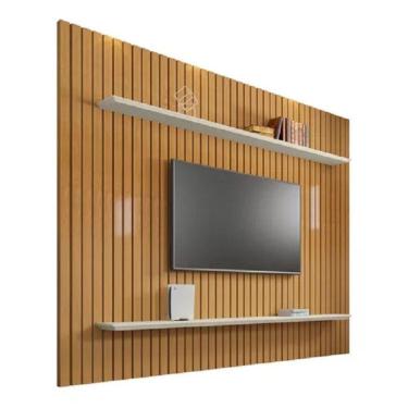 Imagem de Painel Rv Ripado Roma Tv Até 75 Polegada 2,18 Cinamomo Off White