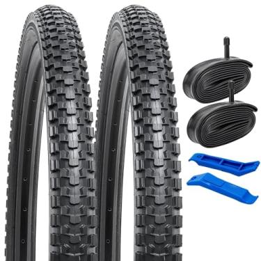 Imagem de YUNSCM 2 peças de pneus de bicicleta de 66 cm 26 x 2,125/57-559 e 66 cm válvula Schrader compatível com mountain bike 26 x 1,95 26 x 2,0 26 x 2,10 26 x 2,10 26 x 2,125 26 x 2,15 e tubos (Y 822)
