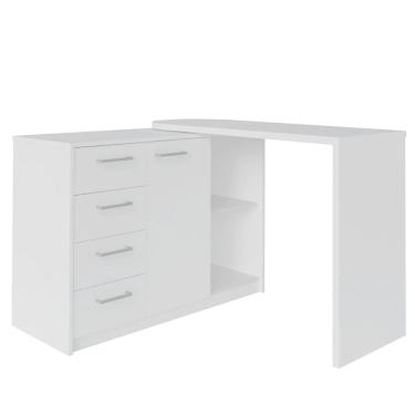 Imagem de Escrivaninha em L com 4 Gavetas 1 Porta e Nicho London