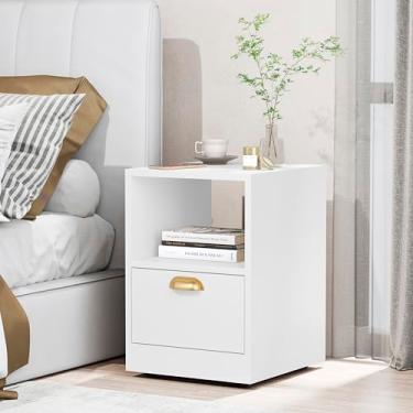 Imagem de Mesa de Cabeceira Set organizador criado mudo box para quarto com gaveta (Branco)