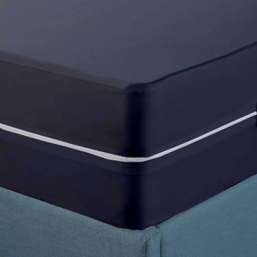 Imagem de Lençol solteiro com zíper - lençol de microfibra com bolso profundo de 30,5 cm - Capa de colchão de solteiro, macio e durável, cinza escuro