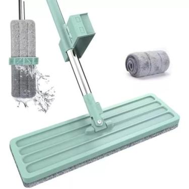 Imagem de Mop Flat Inteligente 360°, Esfregão com Cabo Extensível 110cm, Refil Microfibra Lavável