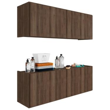 Imagem de Armário Aéreo E Balcão Para Lavanderia 118cm Monna Freijó Z34 - Mpozenato