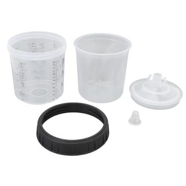 Imagem de Kit de copo de mistura de pulverizador de tinta descartável, copo de mistura de pulverizador de tinta para carro que evita a dissolução para (0-600 ml/0.0-575.5 g (F110804))