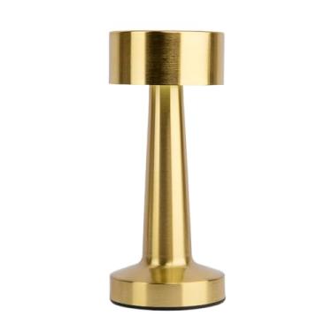 Imagem de Luminária de Mesa Candeiro Dumbbell Touch de Quarto Luxuosa 3 Tons de Led (DUMBBELL 142 DOURADO)