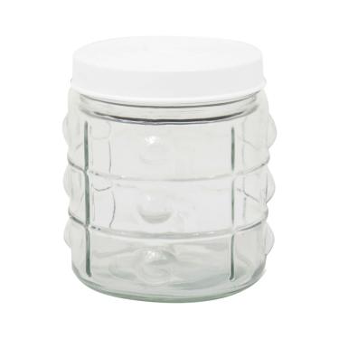 Imagem de Pote de Vidro Le Classic Redondo Tampa Branca 1L