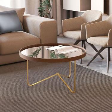 Imagem de Mesa de Centro Alamanda com Espelho Castanho/Dourado - Jb Bechara, Mar