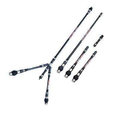 Imagem de SHARROW Conjunto De Barra Equilíbrio Para Arco E Flecha, Sistema Estabilizador Composto, Inclui Haste Principal, Extensão Lateral, Kit Rolo Carbono Recurvo Acessórios Caça (Prata)