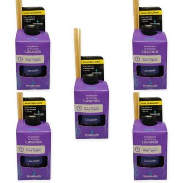 Imagem de Kit 5 Aromatizante de Lavanda Difusor Vareta Odorizador Ambiente 280ml