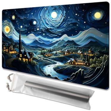 Imagem de MTG Playmat Size 24x14in Free Storage Bags Non-Slip Backing, Ideal for Card Game Enthusiasts TCG Playmat (Galaxy Fantasy-No Deck)