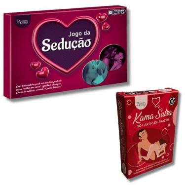 Imagem de Kit Jogos Eróticos Sedução Tabuleiro + Baralho Kama Sutra 50 Cartas de Prazer Hétero - SexShop