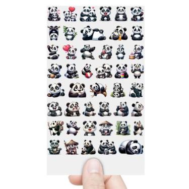 Imagem de Cartela 45 Adesivos Panda Fofo Filhote DTF UV Prova D'Água - Graviarte