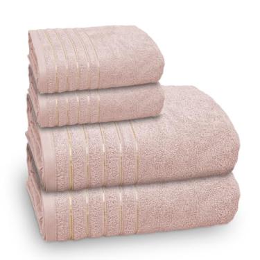 Imagem de Jogo de Toalha de Banho Golden, 4 Peças, Gramatura 500 g/m², Banhão, Appel (Rosa Gloss)