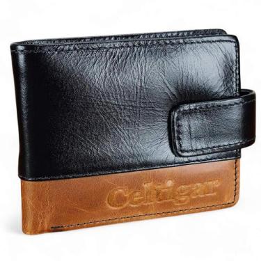 Imagem de Carteira Masculina De Couro Antifurto Proteção RFID RG CNH - Celtigar,