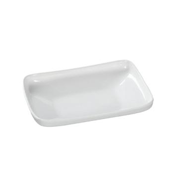 Imagem de Prato de macarrão de arroz de porcelana esmaltada retangular de melamina branca minimalista estilo chinês - prato profundo retangular de 20 cm