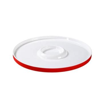 Imagem de Estilo nórdico cor sólida esmalte requintado simples disco grande - disco de carne gorda vermelha e branca de 34,3 cm