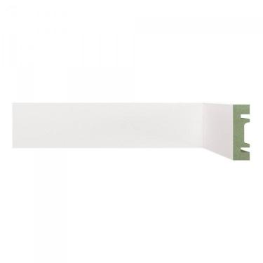 Imagem de Kit Rodapé de MDF 5 Barras Lisas de 5cm x 2,40m Rende 12 Metros Moldufama Branco