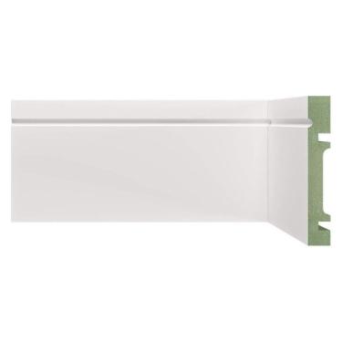 Imagem de Kit Rodapé de MDF 10 Barras Frisadas de 10cm x 2,40m Rende 24 Metros Moldufama Branco
