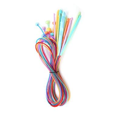 Imagem de ZJchao Kit de Agulha e Rosca, Gancho de crochê Com Tampo de Tapete de Tapete de Cabo de tricô