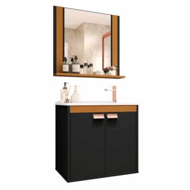 Imagem de Gabinete Banheiro em MDF (PRETO/NATUTE)