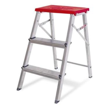 Imagem de Banqueta Escada 3 Degraus Aluminio 0,65M 120 Kg Reisam