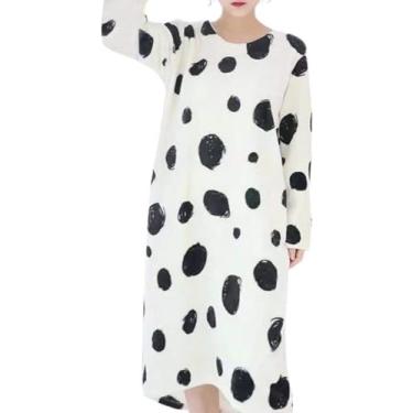 Imagem de 2020 Vestido De Noite De Inverno Flnel Mulheres Plus Size Camisola Quente Solta Bonito Impressão Sleepshirts Manga Longa Homewear Camisola, Color 13, hM