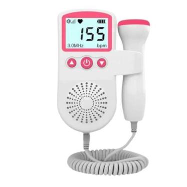 Imagem de Doppler Sonar Para Ouvir Batimentos Bebe Grávida Rosa - Fetal Doppler
