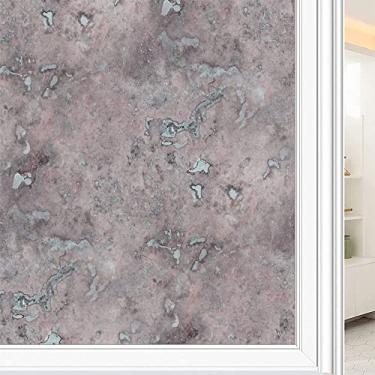 Imagem de Película de janela de privacidade de mármore, textura de estilo mármore, filme de vidro para sala de estar e escritório em casa, L90 x C 190 cm