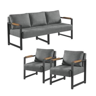 Imagem de Conjunto 03 Peças Sofá Estilo Industrial Ipanema Impermeável - Gonçalv