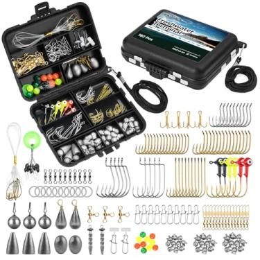 Imagem de MadBite KastKing Kits de equipamentos de terminal de água doce, 182 peças, anzóis de pesca, kit de acessórios, equipamento de pesca de água doce, pesos e chumbadas de pesca, anzóis, boias e bobber