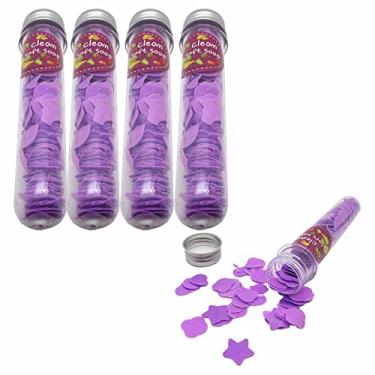 Imagem de Gadgetime USA Pacote com 4 folhas de sabonete de papel floral – Confetes descartáveis portáteis para viagem – Espuma para lavagem das mãos em flocos perfumados para ambientes internos, viagens