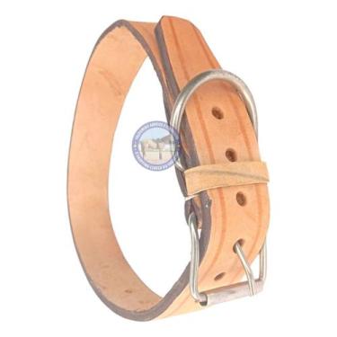 Imagem de Coleira De Couro Para cachorro Grande - shopping do vaqueiro