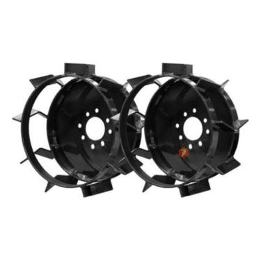 Imagem de Par Roda D Ferro Motocultivador 10cv Aro 12' C/Suporte