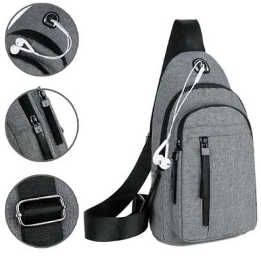 Imagem de Bolsa Mochila De Peito Tiracolo Pochete Bolsa Impermeável Transversal Masculina (cinza 017)