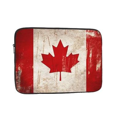 Imagem de Capa retrô para laptop com bandeira do Canadá, bolsa para laptop, à prova de choque, capa protetora para notebook de 17 polegadas