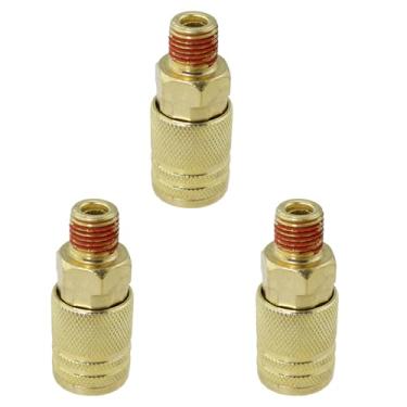 Imagem de Maxmoral 3 peças 1/10.2 cm latão NPT macho acessórios industriais conector de mangueira compressor de ar ferramenta de junta pneumática para locais de construção especializados e oficinas automotivas