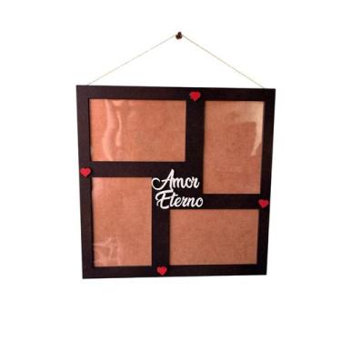 Imagem de Porta-Retrato MDF Amor Eterno 4 Fotos 29x29cm Parede ml - personalizad