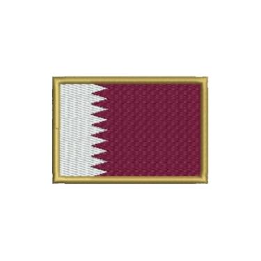 Imagem de BP0213-075A Bandeira Qatar Patch Bordado 7,5×5,0cm (D- Arquivo Matriz para bordar.)