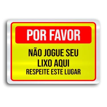 Imagem de Kit 3 Placas de Metal Nao jogue lixo 30cmx20cm