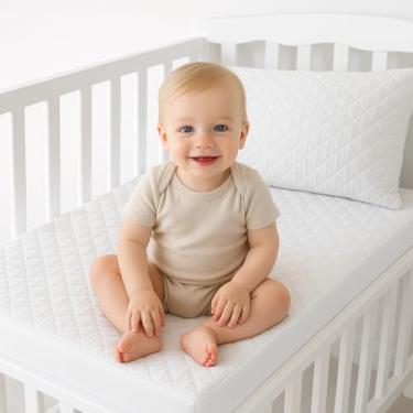 Imagem de Protetor Capa De Berço Colchão E Capa Travesseiro Bebês Impermeável Premium Não Esquenta É Silencioso