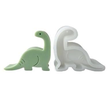 Imagem de CVZQTE Moldes de resina em forma de animal para artesanato faça você mesmo, vela, sabonete, bolo, fondant, decorações para assar, moldes de vela de dinossauro, girafa 3