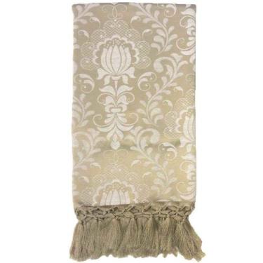 Imagem de Manta de Sofá Jacquard Bege Floral 190x140 - Sua Casa Decor