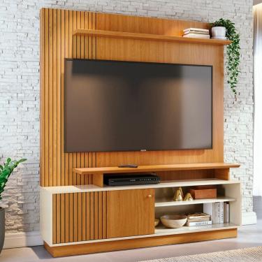 Imagem de Estante Home Frisado para TV até 65 Polegadas 1 Porta de Correr Ares Madetec