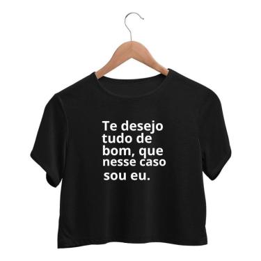 Imagem de Camiseta Babylook Cropped Feminino Frase Engraçada-Masculino