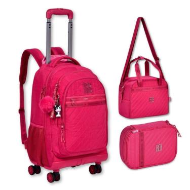 Imagem de Mochila Carrinho Rebecca Bonbon com Lancheira e Estojo Box-Feminino