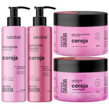 Imagem de Kit Banho Premium Labotrat Cereja Completo 4 Produtos C/ Sais Cheiro D
