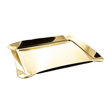 Imagem de Bandeja de Aço Inox Bonbon Dourada 43cm x 34cm x 4,5cm - Wolff