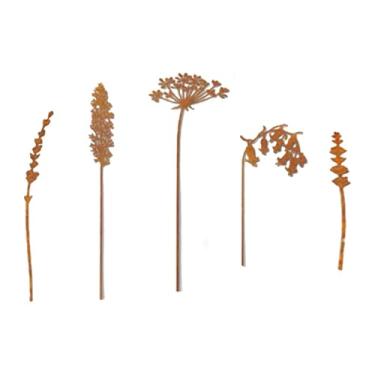 Imagem de predolo 5 peças de estacas decorativas de metal para jardim, flores versáteis e decorativas para e áreas externas, Style C