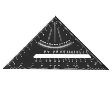 Imagem de 90 graus Rafter Square Transtrator Alumínio Liga de Alumínio Triangular Régua Triangular Multi Angle Medição Ferramenta de marcação para projetos de carpintaria e DIY (Preto)